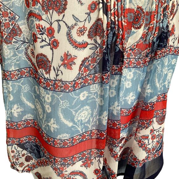 NWT Daniel Rainn Flowy Boho Floral Print Popover Long Roll Tab Sleeves Top XS - Picture 14 of 16